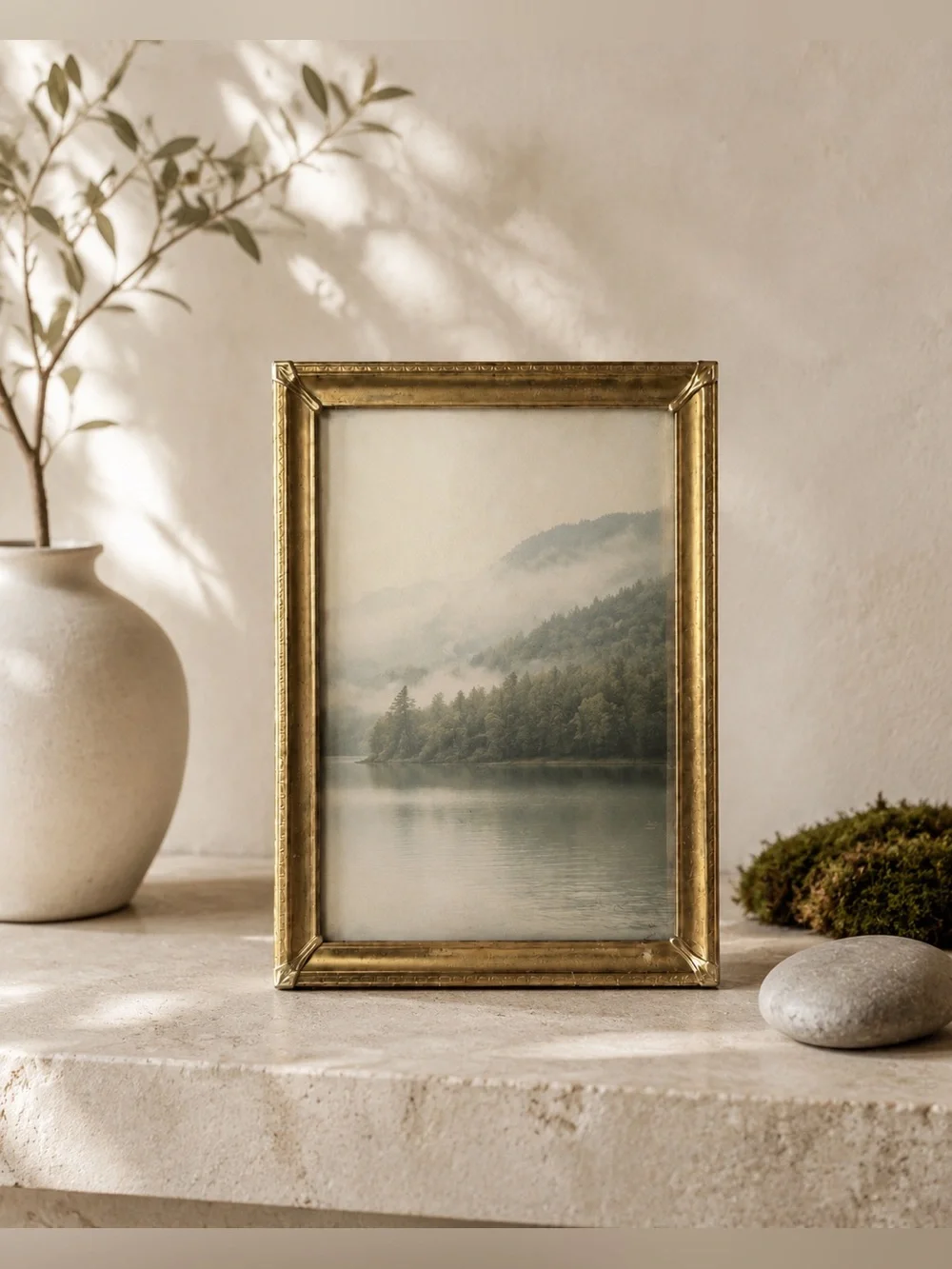 Vintage Brass 5x7 Hollywood Regency Picture Frame